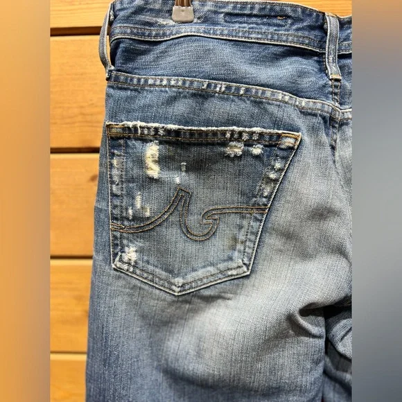 Adriano Goldschmied AG Men’s “The Protégé” JeansDistressed Slim Straight Leg